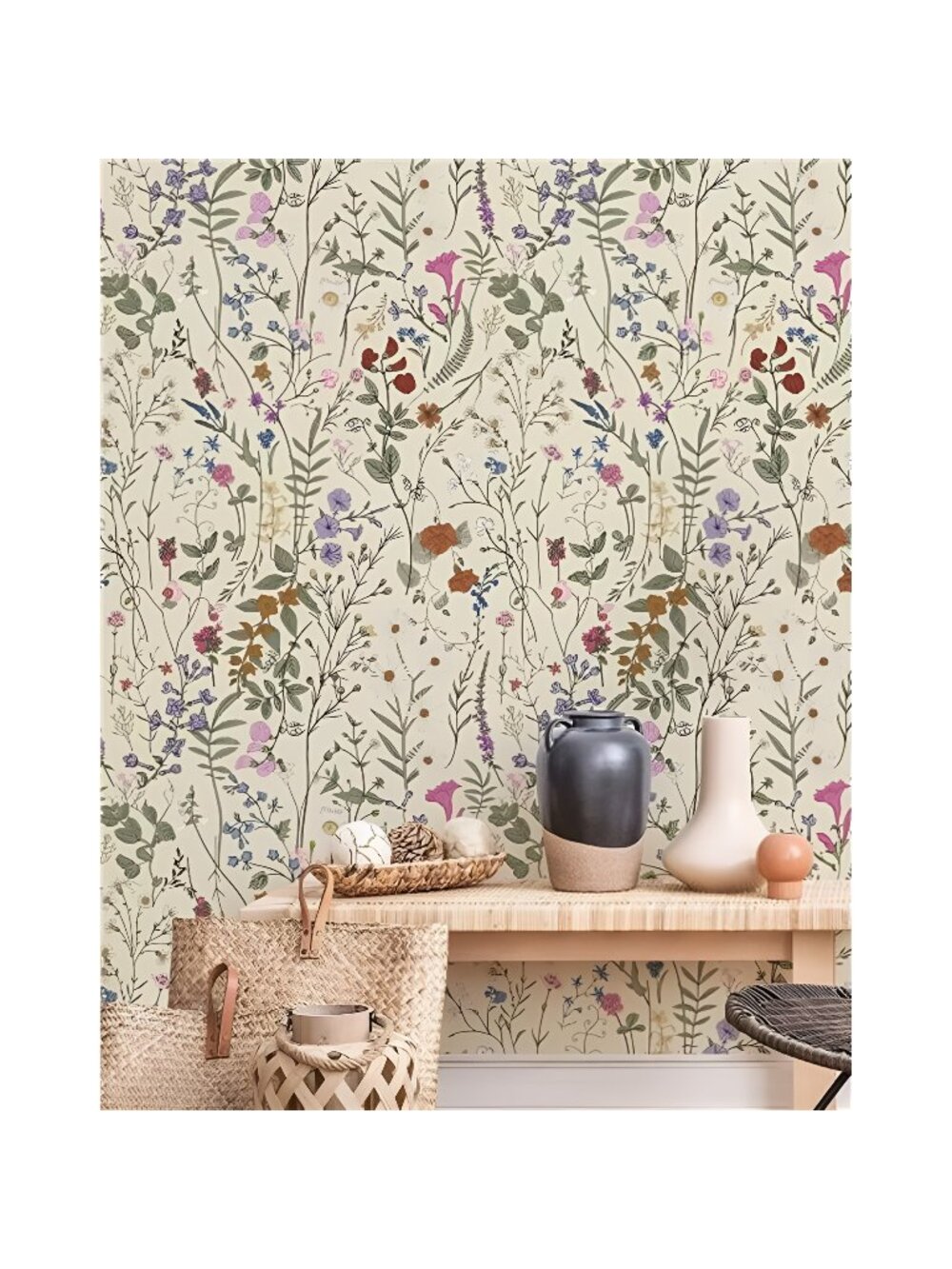 Floral Wallpaper Peel and Stick - Self Adhesive Wallpaper 17.71"x118"